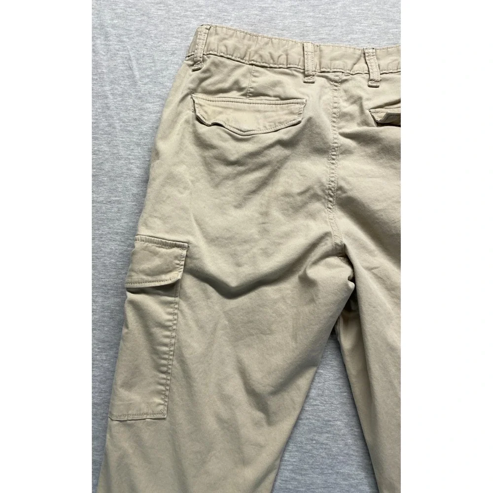 Old Navy Built In Flex Cargo Pants Mens 30x27.5 Beige Cotton Straight Workwear